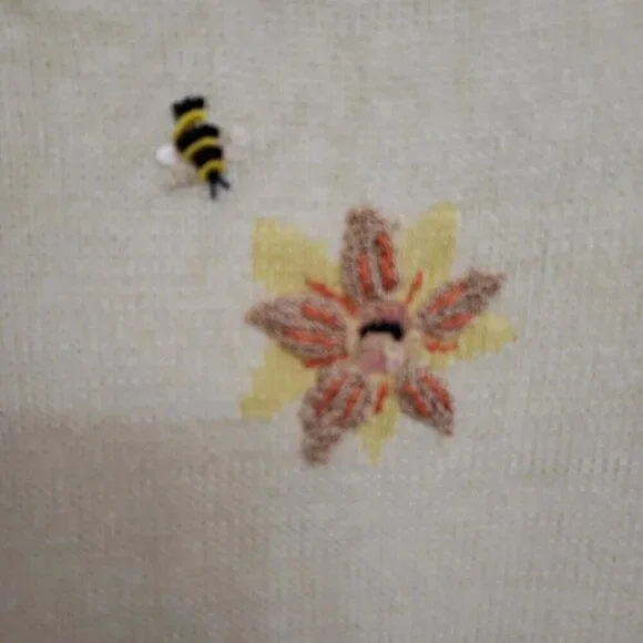 Storybook Knits Buzzin For Sun Button Spring Summer Theme Cardigan Women's Sz 1X - Picture 4 of 8